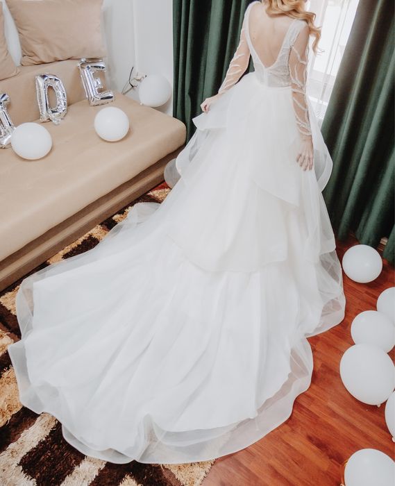 Rochie de mireasa sirena cu trena detașabilă
