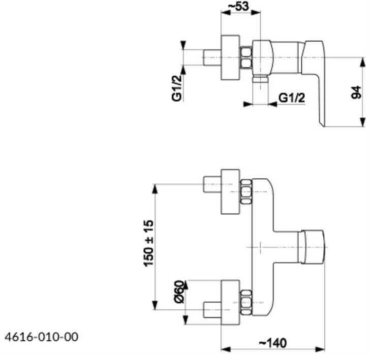 Смесителна душ батерия "FERRO Armatura" (Полша) с шлаух и слушалка
