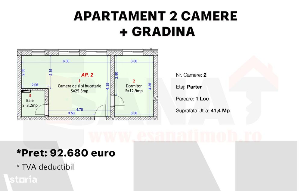 Ap. 2 cam. | NOU | Gradina | Predare Imediata | DEZVOLTATOR |VIDEO