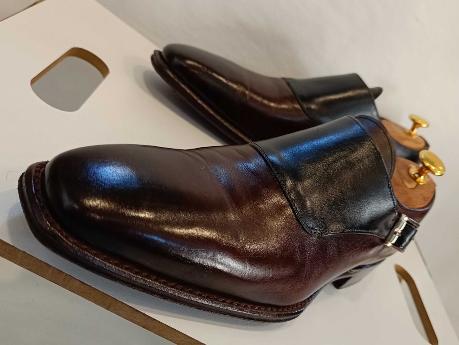 Pantofi monk de lux 39.5 40 Cordwainer lucrati manual piele naturala