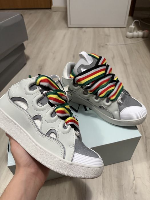 Lanvin curb low white rasta laces 40