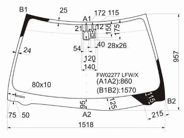Стекло лобовое Lexus Es 300