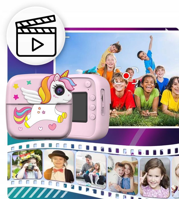 Aparat foto copii VALA A28 Unicorn 50Mpx 1080P Dual Camera Roz