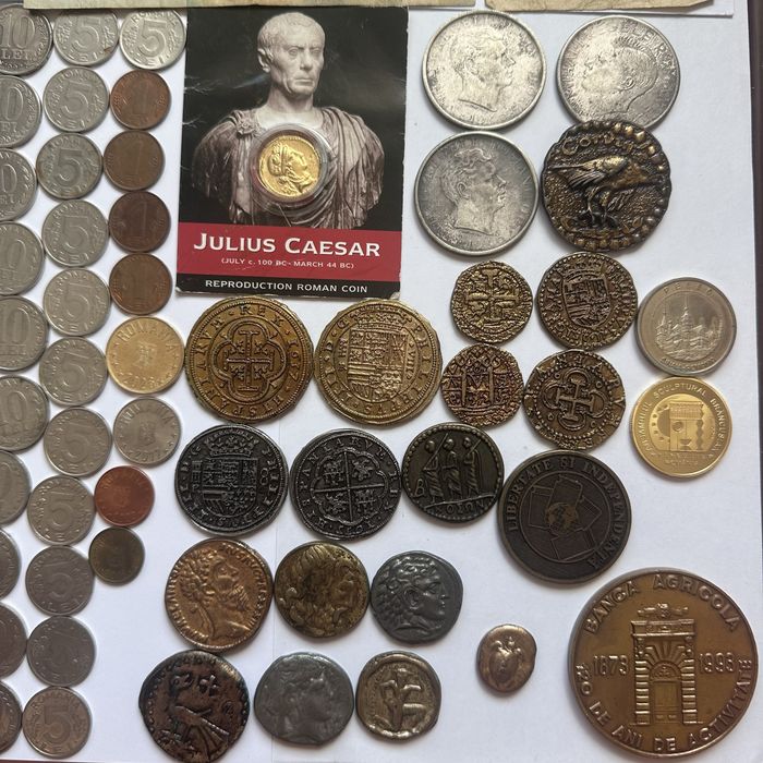 Lot Colecție Monede și Bancnote Vechi Românești + Medalii Istorice + Monede Străine