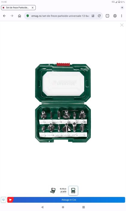 set NOU 12 freze Parkside pentru lemn tamplarie