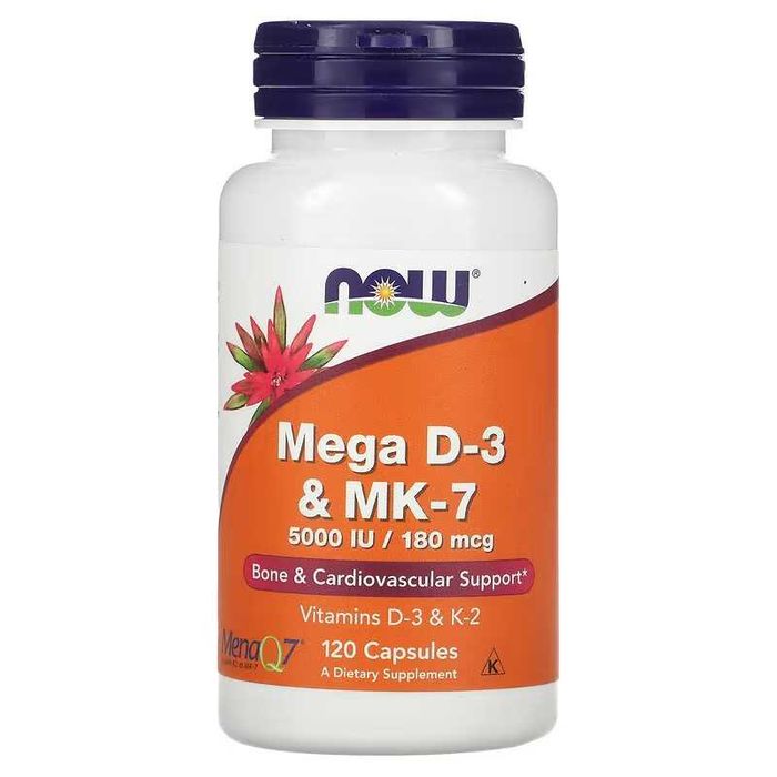 NOW Foods Mega D-3 и MK-7 д3+к2 5000 d3 k2 mk7 k2 + d3 d-3 Vitamin D-3