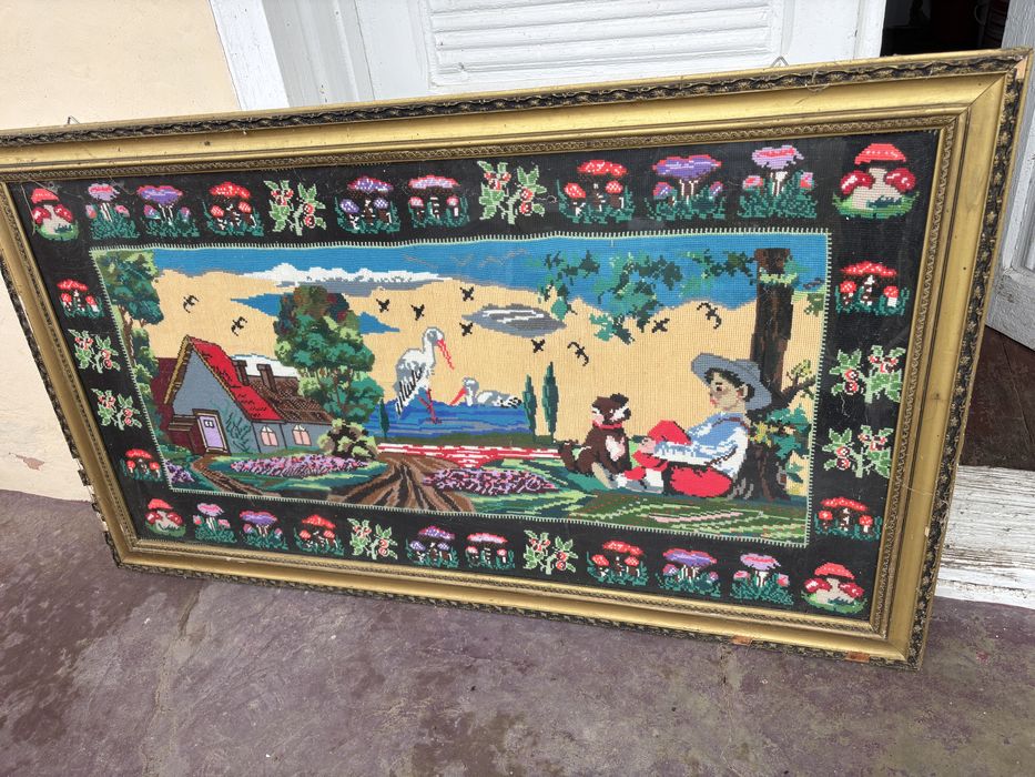 Vand tablou cusute manual