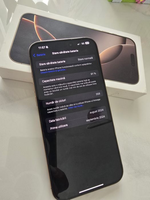 iPhone 16 Pro Max Desert Titanium, 1 TB, Excelent