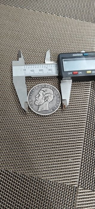 Moneda Argint 5lei 1883 b Carol 1