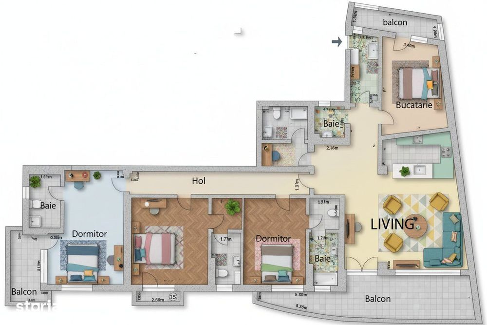 Șoseaua Nordului: Herastrau apartament 3600 euro + tva cu parcare subt