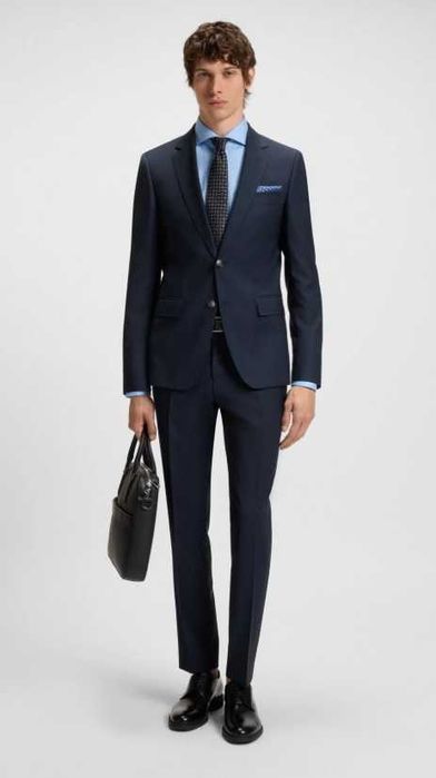 Sacou blazer slim 48 M Hugo Boss lana Guabello Super 120's dark navy