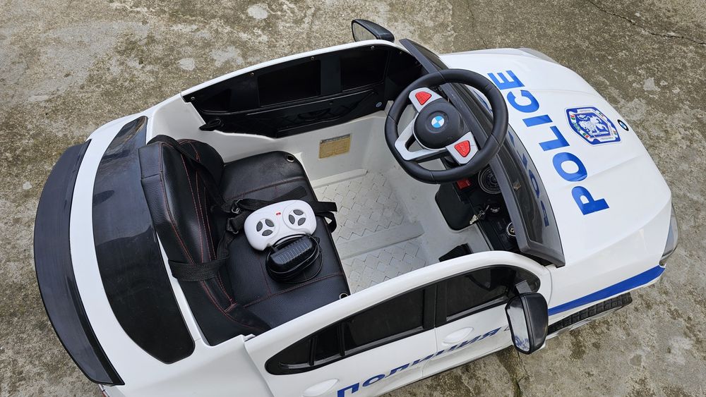 BMW X6 детска електрическа кола Police – дистанционно, LED