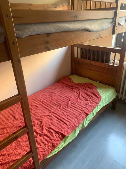 Pat supraetajat din lemn masiv  - cu sau fără 2 saltele