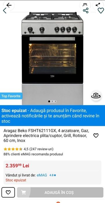 Aragaz Beko cu grill și rotisor