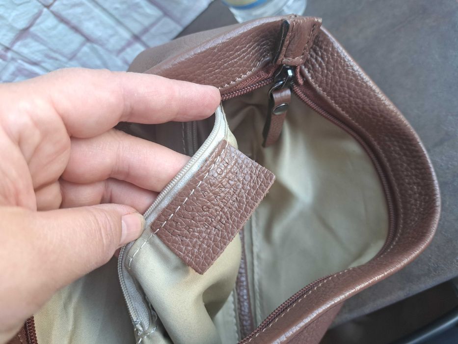 дамска мъжка чанта,малка кожена кафява чанта-естествена кожа