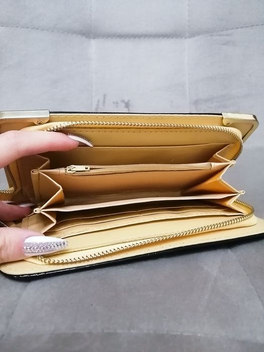 Клатч женский кошелек лаковый (черный)