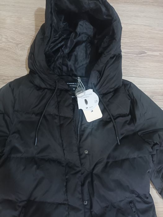 Дамско ново зимно яке с гъши пух черно размер S