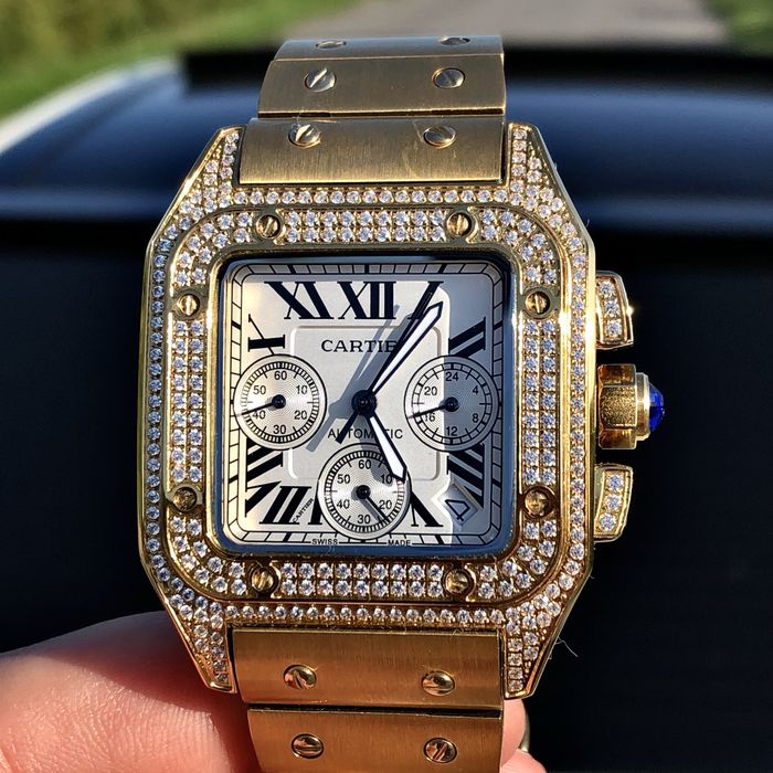 ceas cartier santos 100XL  chronograph