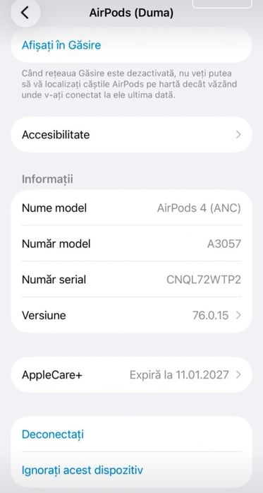AirPods 4 cu ANC -originale folosite foarte puțin