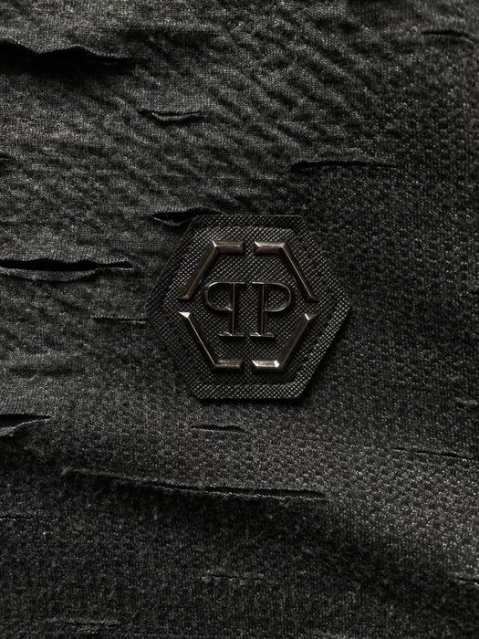 Philipp Plein distressed zip hoodie