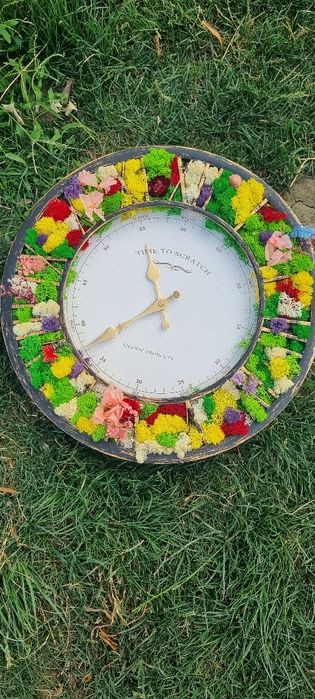 Ceas perete cu licheni  naturali