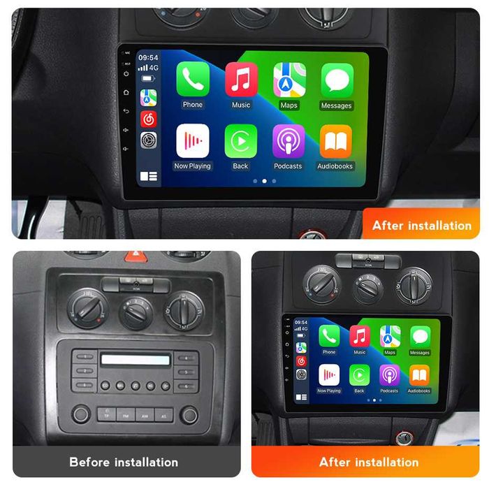 Navigatie Android 14 Vw Caddy 2004 - 2020 Waze CarPlay YouTube +CAMERA