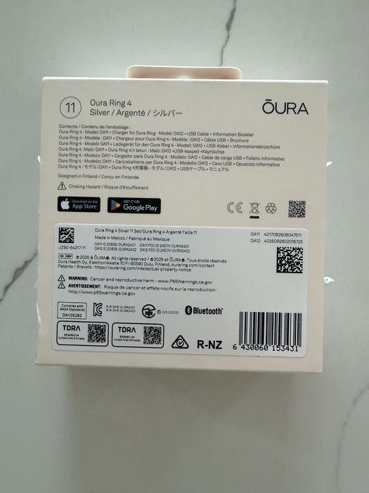 Новый Oura ring 4 silver, размер 11