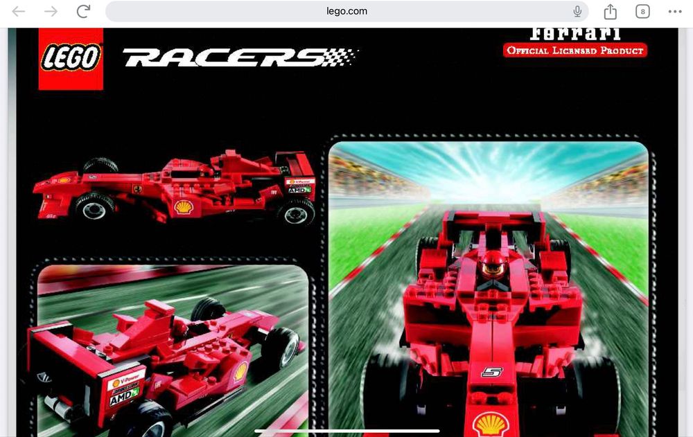 LEGO Racers: Ferrari 248 F1 1:24 (8142) LEGO 
Pull-Back Motor Vodafone
