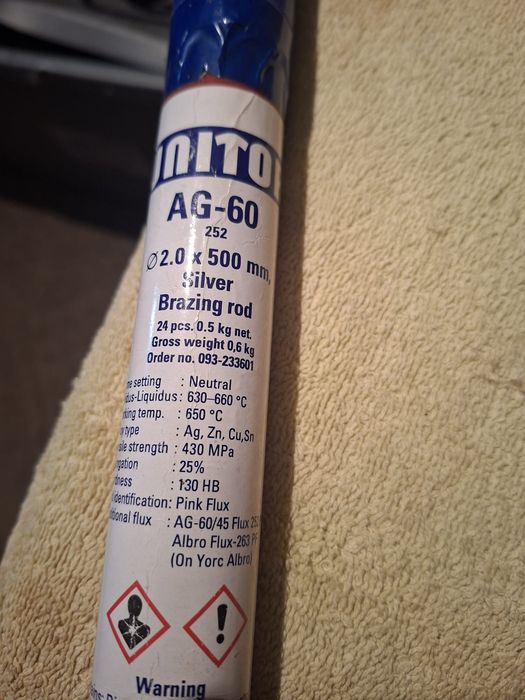 Unitor AG 60 252 2.0 X 500MM 0.5KG – Baghetă cu 55% argint