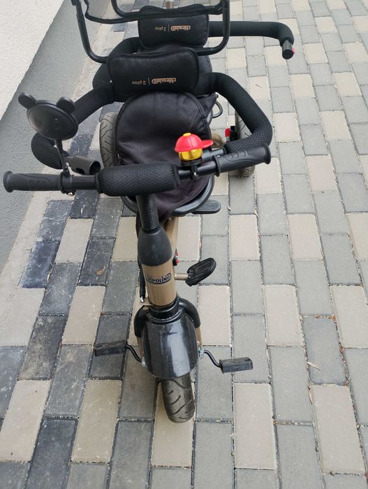 Tricicleta dublă transport copii