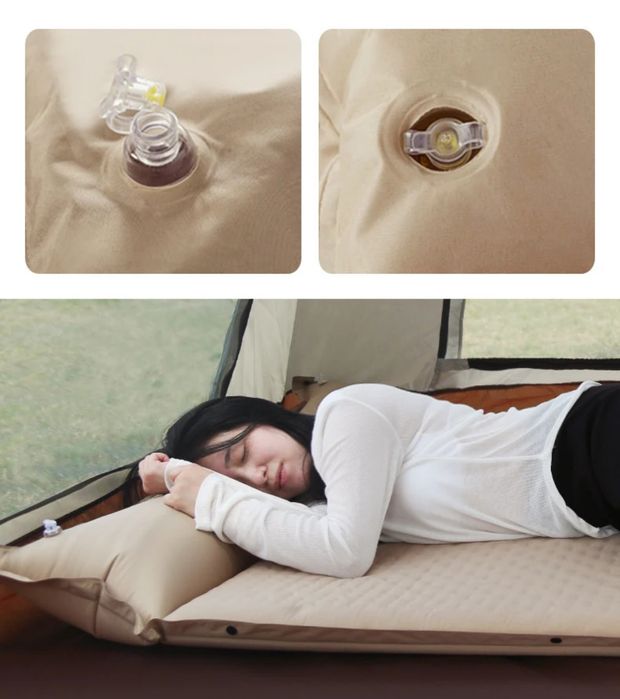 Надувной туристический коврик с подушкой 5см толщина