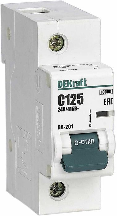 Автоматический выключатель 1Р 100А (С) 10кА DeKraft