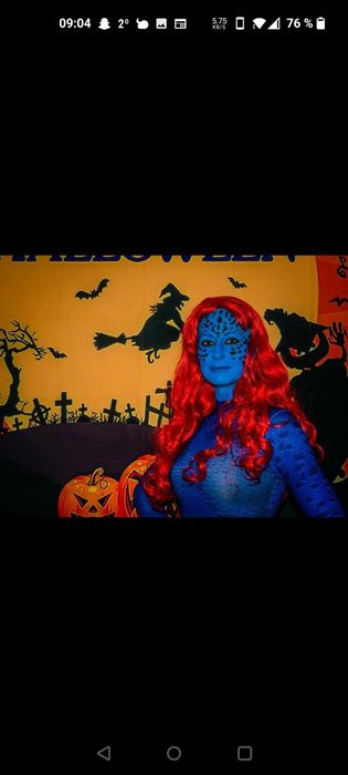 Costum dama Halloween Mistique, masca Halloween, bal mascat