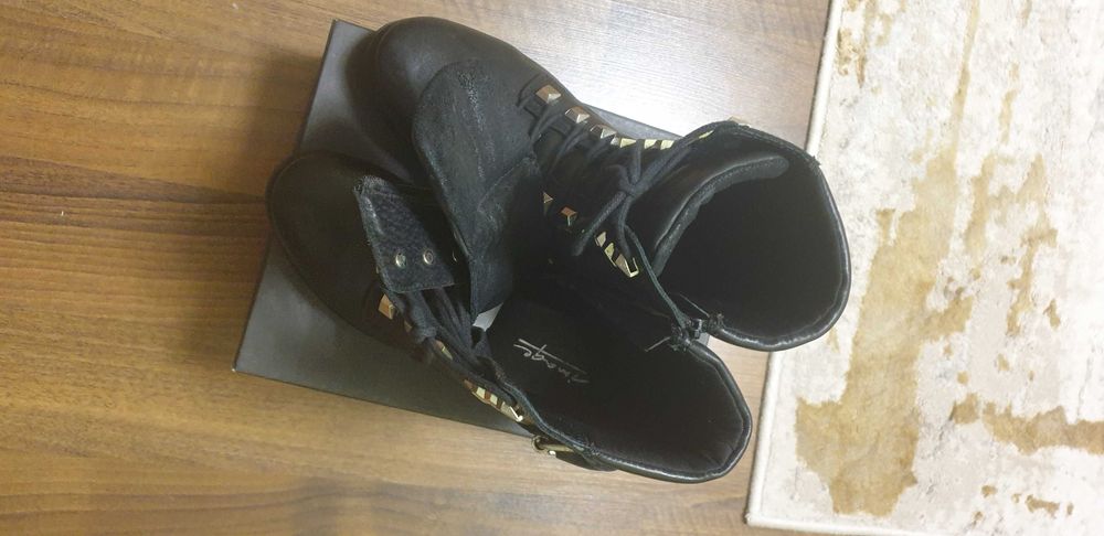 Ghete de iarna, negre, din piele, Tamaris,37