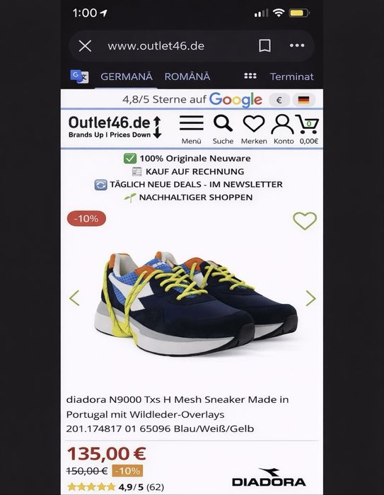 Adidași Diadora N9000 nepurtati!!!