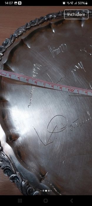 Fructieră, tavă, platou argint masiv de servit