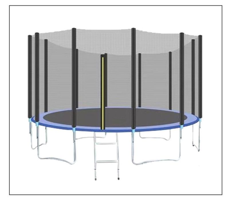 Ултра здрав портативен батут със защитна мрежа батут с размер 2,44 м.