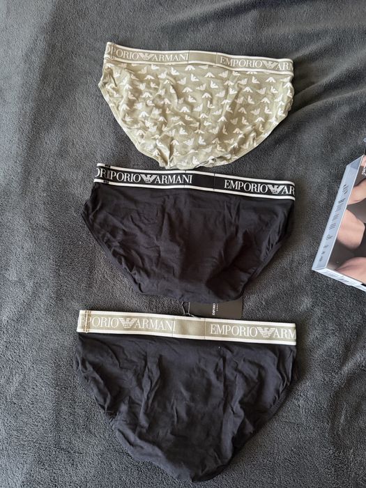 Emporio Armani set 3 chiloti barbati negru-negru/verde masliniu marimea S noi originali