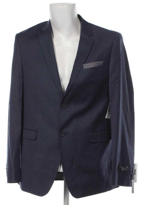 Sacou blazer 52 XL slim Original Penguin NOU lana super 120's albastru