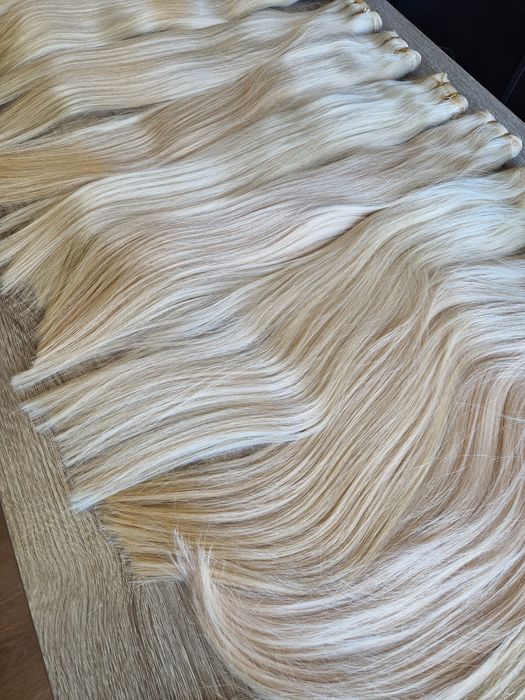 Естествена руса коса 50 см, 100гр - гъста с плътни крайща