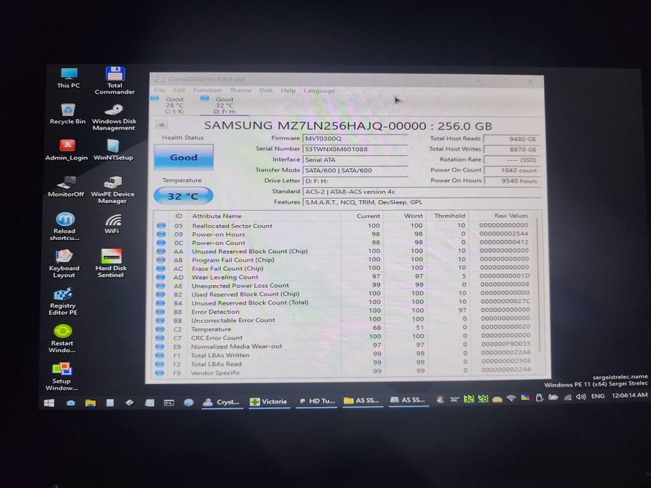 Ssd Samsung Pm871b 256gb 97%viata