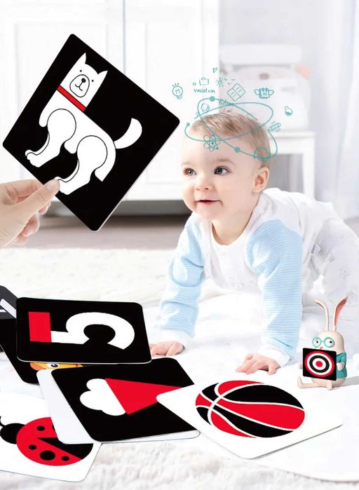 Стем Двустранни Черно-бели шаблони STEM за визуално стимулиране