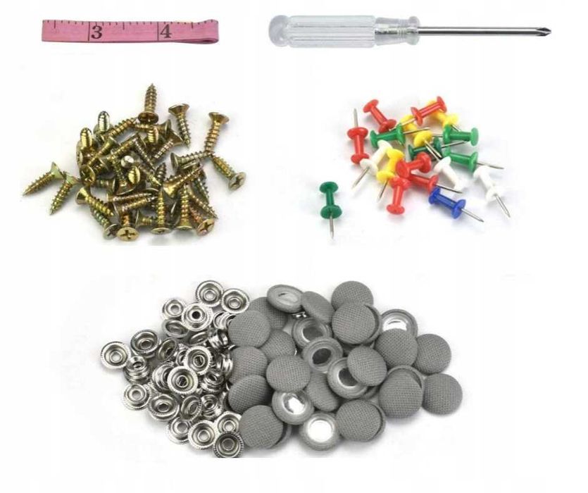 Kit de reparatie plafon auto pentru orice masina, Gri - 60 piese