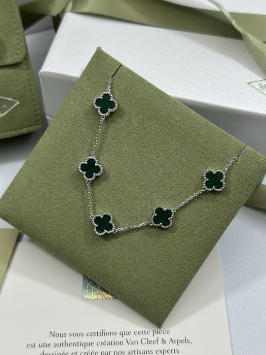 Brățară MINI Van Cleef & Arpels 5 motifs White Gold 750 Malachite