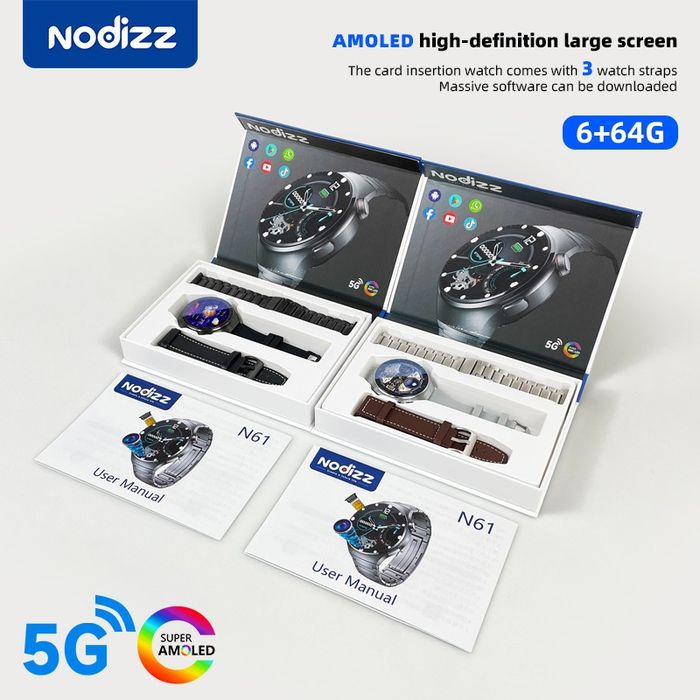 Smart Watch Nodizz N61, 5G Sim card, Sim kartali soat,Умный смарт часы