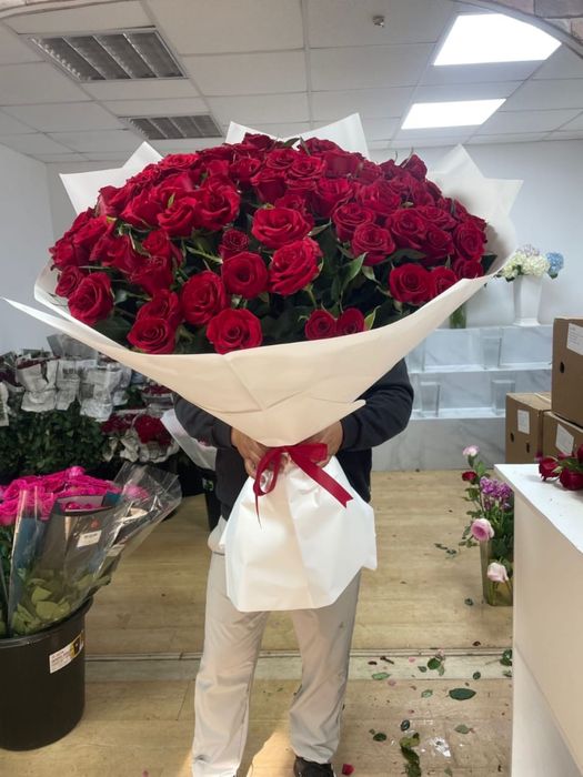 101 роза метровые 37000тг!