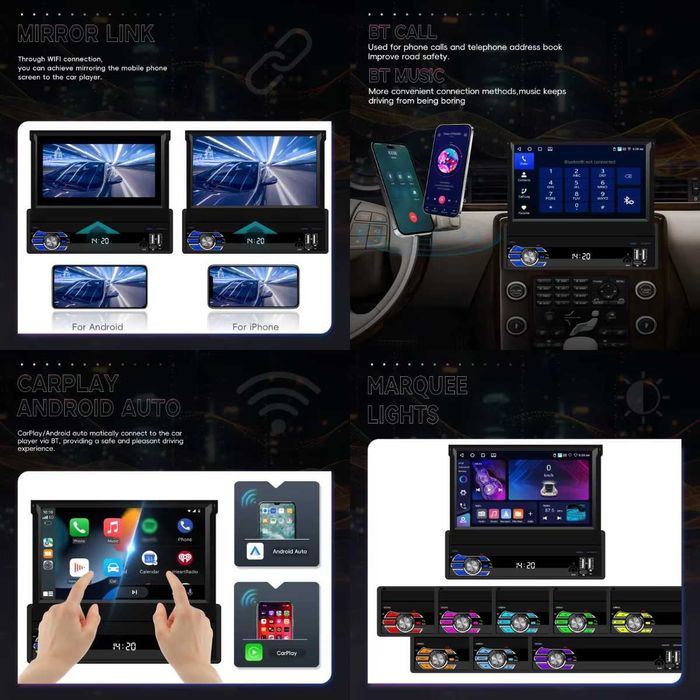 Мултимедия плеър единичен дин навигация за кола автомобил Android 1DIN