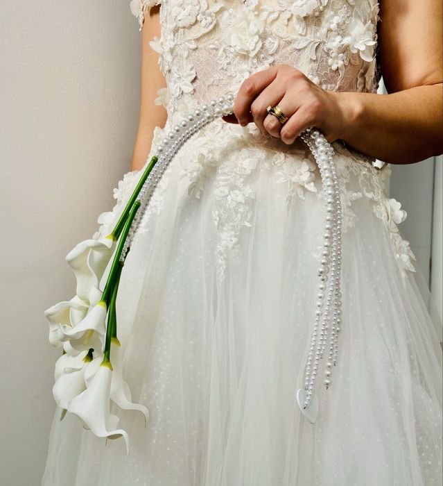 Buchet mireasa  Handmade din Flori Calla si Perle