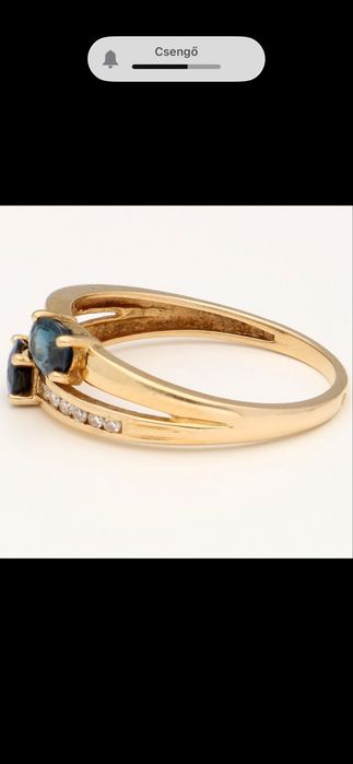 Inel aur18ct cu safir si diamante