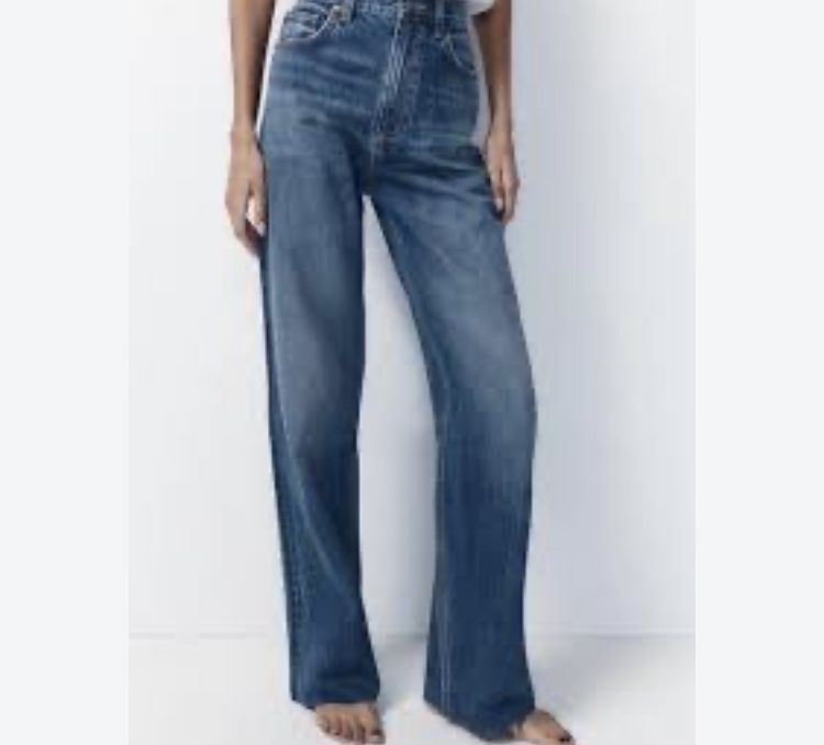 Zara зара дънки с широки крачоли